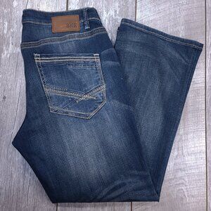 BKE Jeans Mens 36x30 Blue Denim Derek Bootleg Bootcut Dark Wash Western Pants